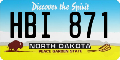 ND license plate HBI871