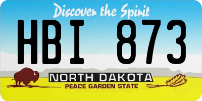 ND license plate HBI873
