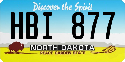 ND license plate HBI877