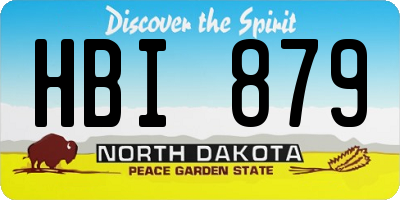 ND license plate HBI879