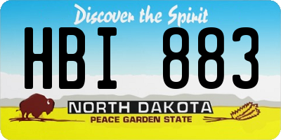 ND license plate HBI883