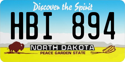 ND license plate HBI894