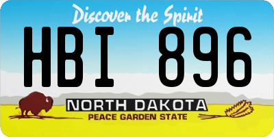 ND license plate HBI896