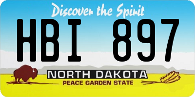 ND license plate HBI897