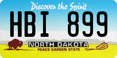 ND license plate HBI899