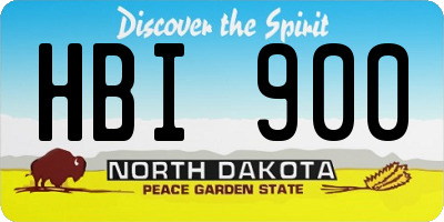 ND license plate HBI900