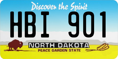 ND license plate HBI901