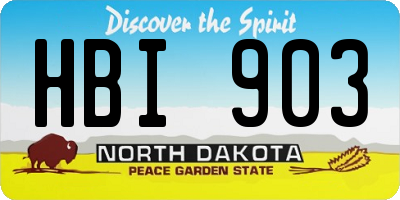 ND license plate HBI903