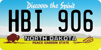 ND license plate HBI906
