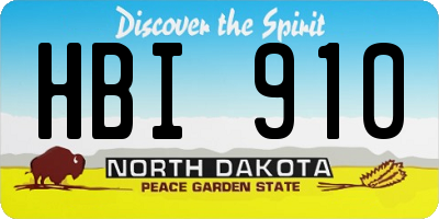 ND license plate HBI910