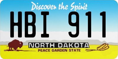 ND license plate HBI911