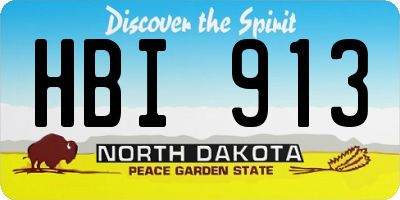 ND license plate HBI913