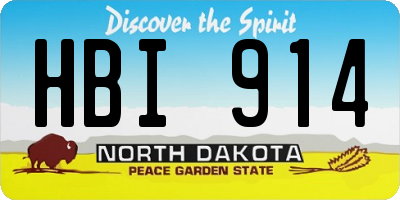ND license plate HBI914