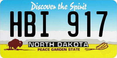 ND license plate HBI917