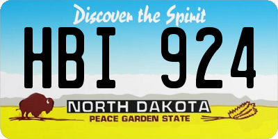 ND license plate HBI924
