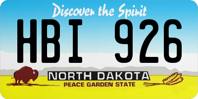 ND license plate HBI926