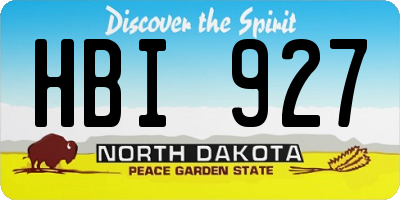 ND license plate HBI927