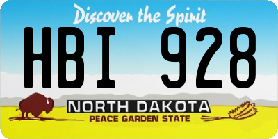 ND license plate HBI928