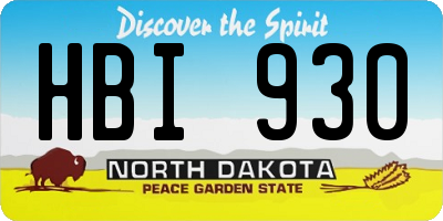 ND license plate HBI930