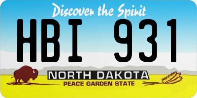 ND license plate HBI931