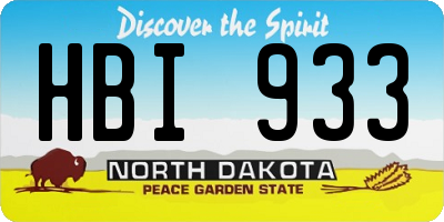 ND license plate HBI933
