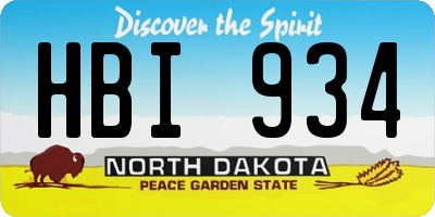 ND license plate HBI934