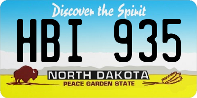 ND license plate HBI935