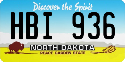 ND license plate HBI936