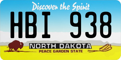 ND license plate HBI938