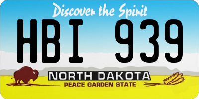 ND license plate HBI939