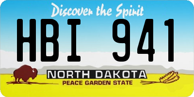 ND license plate HBI941