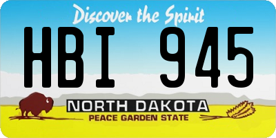ND license plate HBI945