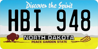 ND license plate HBI948