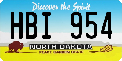ND license plate HBI954