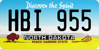 ND license plate HBI955
