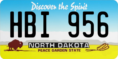 ND license plate HBI956