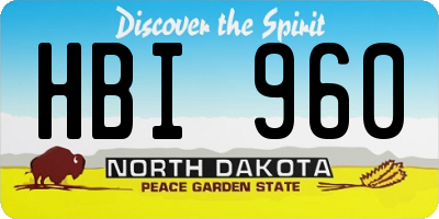 ND license plate HBI960