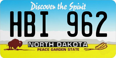 ND license plate HBI962