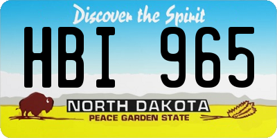 ND license plate HBI965