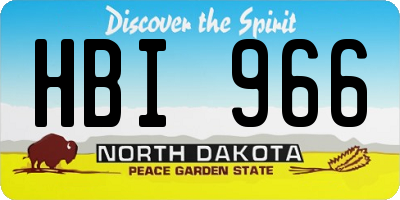 ND license plate HBI966