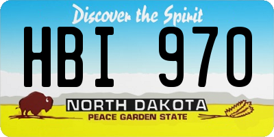 ND license plate HBI970