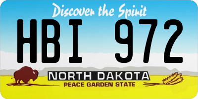ND license plate HBI972