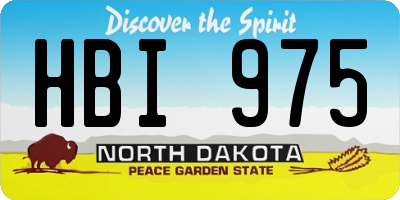 ND license plate HBI975