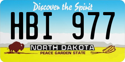 ND license plate HBI977
