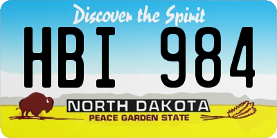 ND license plate HBI984