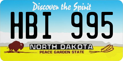 ND license plate HBI995