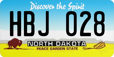 ND license plate HBJ028