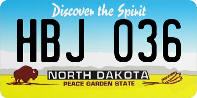 ND license plate HBJ036