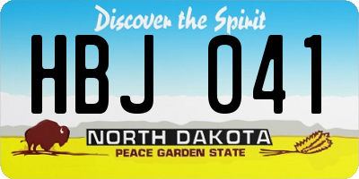 ND license plate HBJ041