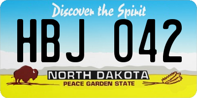 ND license plate HBJ042